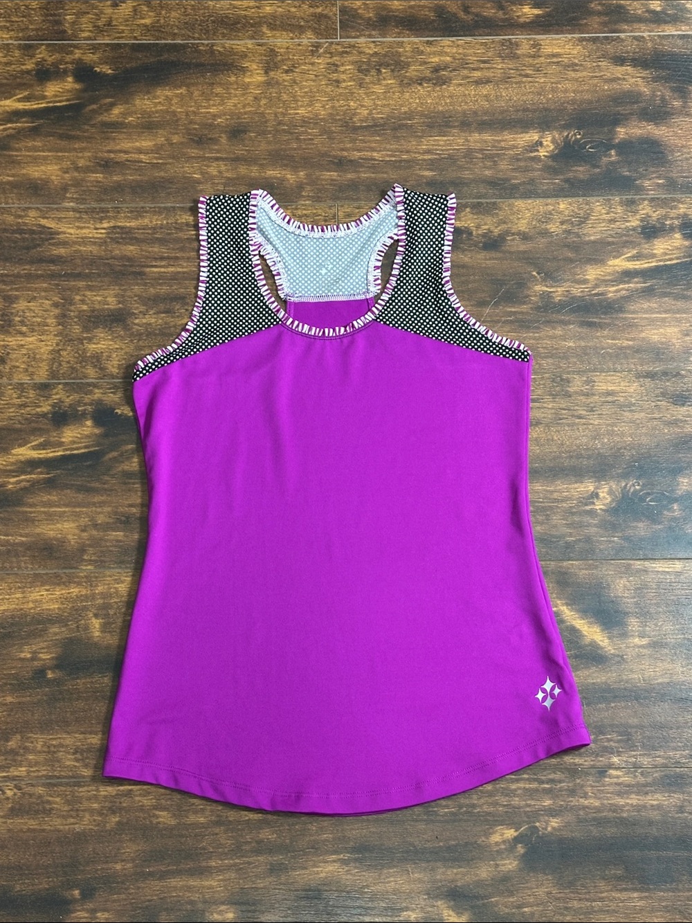Jofit S Purple Polka Dot Ruffle Athletic Tank Tennis Golf 💜